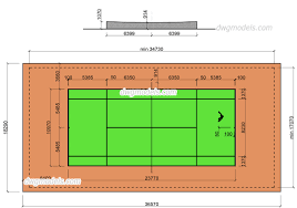 I've added in metres for those who prefer metric rounded to one decimal point. Tennis Court Dwg Free Cad Blocks Download