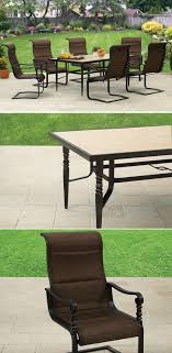 Better Homes And Gardens Cedar Crest Aluminum And Marble 7pc Dining Set Walmart Com Better Homes And Gardens Better Homes And Garden Patio Furniture Sets