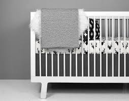 Black And White Baby Bedding Crib Sets Deer Fitted Crib Sheet White Baby Bedding Deer Crib Bedding Modern Crib Bedding
