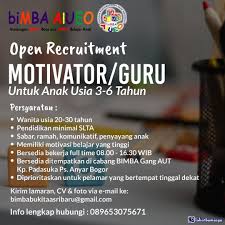 Maybe you would like to learn more about one of these? Lowongan Kerja Bimba Gang Aut Bogor Di 2021 Kota Bogor Motivasi Belajar Belajar