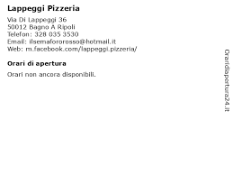 See 16 unbiased reviews of pizzo, rated 3.5 of 5 on tripadvisor and ranked #33 of 52 restaurants in bagno a ripoli. á… Orari Di Apertura Lappeggi Pizzeria Via Di Lappeggi