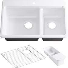 Check spelling or type a new query. Kohler Riverby 33 X 22 X 9 625 Top Mount Large Medium Double Bowl Kitchen Sink With Accessories And Single Faucet Hole Wayfair