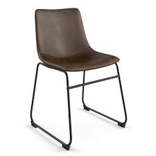 Set Of 2 Petra Upholstered Dining Chair Dark Brown Aeon Metal Dining Chairs Dining Chairs Upholstered Dining Chairs