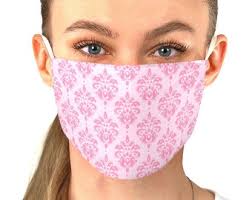 BB Pink Damask Face Mask Adjustable