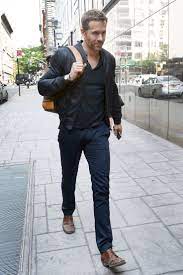 The Week In Style 07 10 15 Black Leather Bomber Jacket Mens Outfits Ryan Reynolds Style