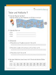 4 arbeitsblätter multiplikation und division in klasse 5. Teiler Und Vielfache Rechnen Lernen Lernen Grundschulkonig