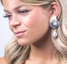 Nautilus Shell Drop Earrings with Baroque Pearl, 925 Silver, Gold Vermeil, Beach Wedding Jewelry, Vacation Accessories, Beach Bride Earrings