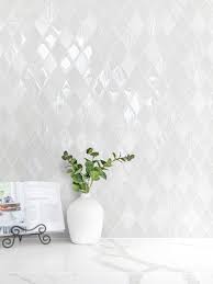White is the color of milk or snow, mostly known as the opposite of black. Elegant White Rhomboid Backsplash Tile Backsplash Com