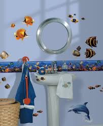 Sea Wall Border Room Wallpaper Decals Ocean Fish Dolphin Decor Bathroom Dolphin Decor Shop Decoration Fishing Decor