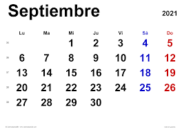 6 hours ago · 30 de agosto, 2021. Calendario Septiembre 2021 Calendarpedia