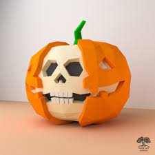 Find & download free graphic resources for pumpkin skull. Halloween Skull Pumpkin Make Your Own Paper Pumpkin Papercraft Pintable Instant Download Pdf Template