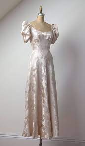 1930s Gown 30s Damask Wedding Dress Damask Wedding Dress Etsy Wedding Dress Dresses