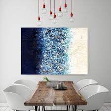 It features an abstract tower of overlapping organic shapes in green, blue, orange, coral, and gold for a calming arrangement. Large Wall Art Navy Blue Art Painting On Canvas Abstract Etsy Blue Wall Art Blue Art Painting Abstract Canvas Painting