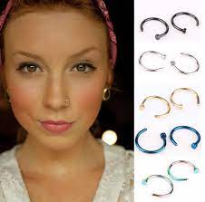Nose Rings Studs Online Sale Trendy Nose Rings Body Piercing Jewelry Fashion Jewelry Stainless Steel Nose Open Hoop Ring Earring Studs Fake Nose Rings Non P Fake Nose Rings Nose