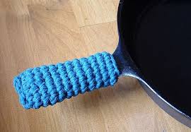 T Shirt Yarn Skillet Handle Cover T Shirt Yarn Kitchen Hot Pads Crochet Potholders