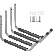 Removes easily for ladder use. Heavy Duty Garage Indoor Kayak Storage Hooks Hanger Wall Mounted Utility Hanging Cradle Rack For Canoe Paddleboard Surfboard Skiboard Ladder Hose Folding Chairs Bike And Tools 4 Pack Grey Buy Online In