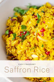 A Vibrant Fragrant And Fluffy Saffron Rice Recipe Cooked In Vegetable Broth With Caramelized Onions Saffron Rice Recipe Saffron Recipes Pureed Food Recipes