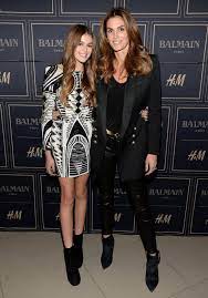 People complaining about kaia's ears, cindy has huge ears also, she just always covered them with her hair. Cindy Crawford And Her Daughter Take The Town In Balmain Fashion Cindy Crawford Daughter Kaia Gerber Style