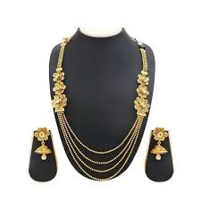 Maharani jadau necklace ₹ 17,000.00. Brass Golden Artificial Necklace Rani Haar Rs 150 Set Natraj Art Id 21283557133