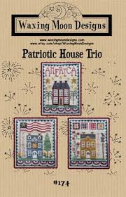 Amazon Com Patriotic House Trio Cross Stitch Chart And Free