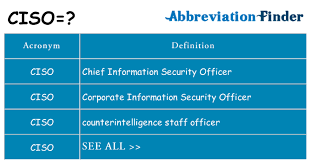 Check spelling or type a new query. What Does Ciso Mean Ciso Definitions Abbreviation Finder