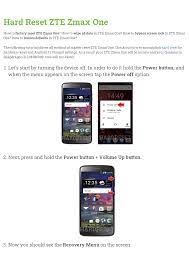 Encontrarás artículos nuevos o usados en zte zmax desbloqueado celulares y. Hard Reset Zte Zmax One Manualzz