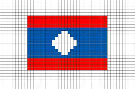 Flag Of Laos Pixel Art Pixel Art Pixel Art Grid Lego Art