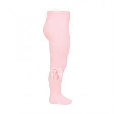 cotton tights with side grossgran bow pink condor