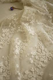 Ivory Cream Bridal Lace Fabric Embroidered Lace Fabric Retro Embroidered Floral Lace Fabric For Br Wedding Fabric Bridal Lace Fabric Bridal Lace