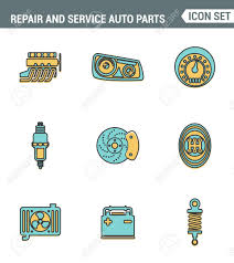 Icons Line Set Premium Quality Of Repair And Service Auto Parts Royalty Free Cliparts Vectors And Stock Illustration Image 59997819