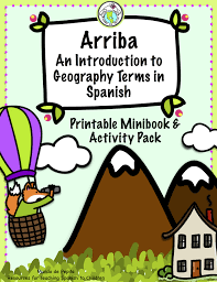 Arriba Geography Vocabulary Printable Minibook Theme Pack In Spanish Geography Vocabulary Elementary Spanish Lessons Teaching Spanish