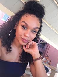 Half Up Bun Half Down Hoop Earrings Sleek Edges Laid Edges Half Up Hair Half Up Half Down Hair Hair Styles
