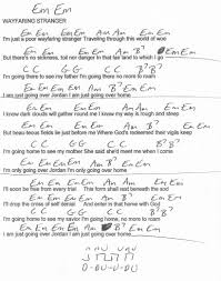 Wayfaring Stranger Traditional Guitar Chord Chart In Em