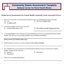 Community Needs Assessment Template Health Words Assessment Templates