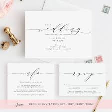 Wedding Invitation Template Invitation Set Printable Wedding Invitation Rsvp Info Diy Invitations Wedding Edit In Word Or Pages Wedding Invitation Templates Wedding Invitations Romantic Wedding Invitations Diy