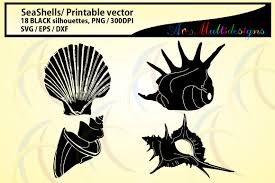 Download Sea Shells Silhouette Graphic By Arcs Multidesigns Creative Fabrica PSD Mockup Templates