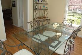 Absolute Auctions Realty Glass Table Chair Cushions Wrought Iron