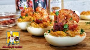 Creole Shrimp Deviled Eggs Deviled Egg Recipe Youtube Shrimp Deviled Eggs Deviled Eggs Egg Recipes