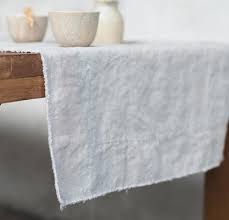 Raw Edge Smooth Linen Table Runner Linen Table Runner Smooth Linen Custom Table Cloth