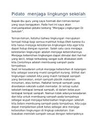 Pidato bisa dilakukan oleh siapa saja, namun biasanya dibawakan oleh seseorang yang cukup penting untuk. Doc Pidato Menjaga Lingkungn Sekolah Sandro Glen Tatuhe Sandro Academia Edu