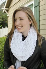 Beaded White Arm Knit Scarf