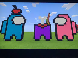 Pixel art refers to a player using blocks to make certain figures from real life or in minecraft. Among Us Pixel Art Minecraftbuilds