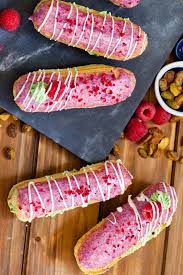 Raspberry Pistachio Eclair Recipe Video Tatyanas Everyday Food Recipe In 2020 Eclair Recipe Tatyana S Everyday Food Eclairs