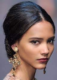 25 Easy Wedding Updos Center Part With Volume At The Crown 60s Inspired Hair Stylecaster Bridal Hair Updo Long Hair Styles Bridal Hair