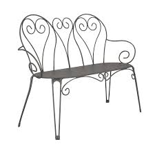Banc 3 Places De Jardin En Acier Romantique Gris Graphite Desserte De Jardin Bancs Graphite