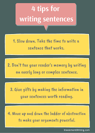 What are four ways to write a sentence? 4 Great Tips For Writing Sentences Susan Weiner S Blog On Investment Writing