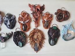 Spirit Animal Totem Pendants Polymer Clay Animal Shamanic Jewelry Spirit Animal Totem Spirit Animal Polymer Clay Animals