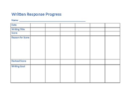 Written Response Progress Goal Log