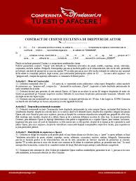 Contract De Cesiune Exclusiva De Drepturi De Autor