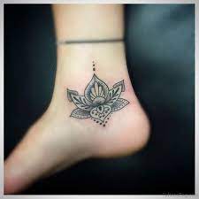 Black Ink Dotwork Mandala Flower Tattoo On Right Ankle Ankle Tattoo Mandala Tattoos Ankle Tattoo Cover Up